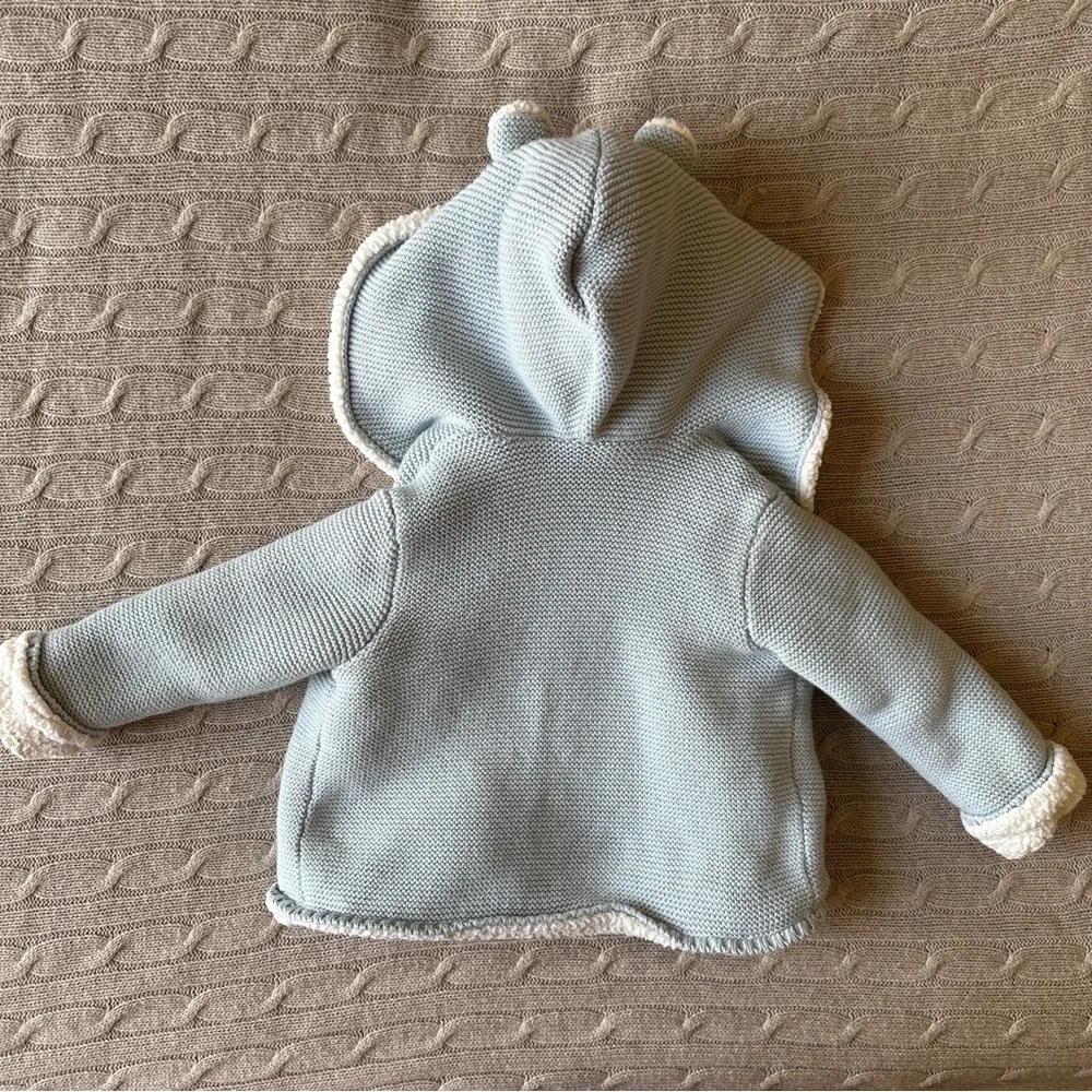 EUC Carter’s Unisex Baby Bear Sherpa Hoodie, Light Blue, 18 Months